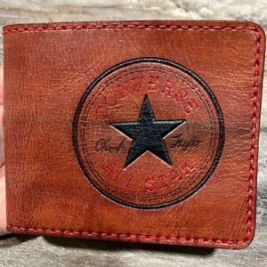 Handmade Leather Wallet Converse logo